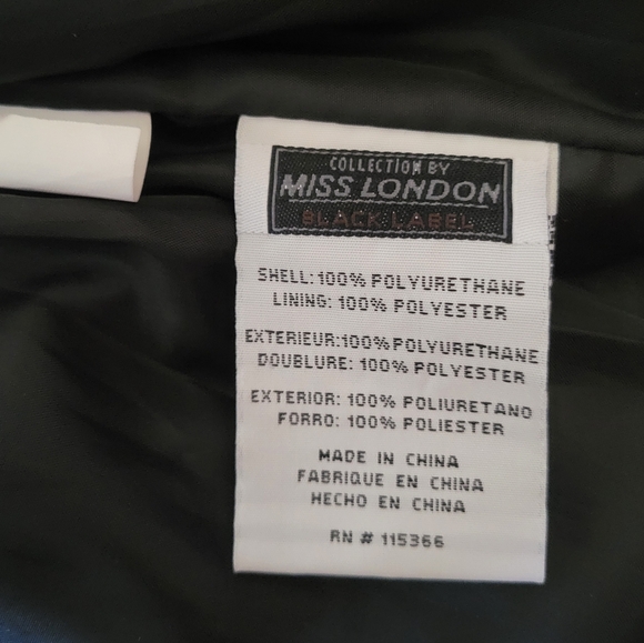 Miss London Black Leather Jacket with Copper Details Size M - Picture 6 of 15